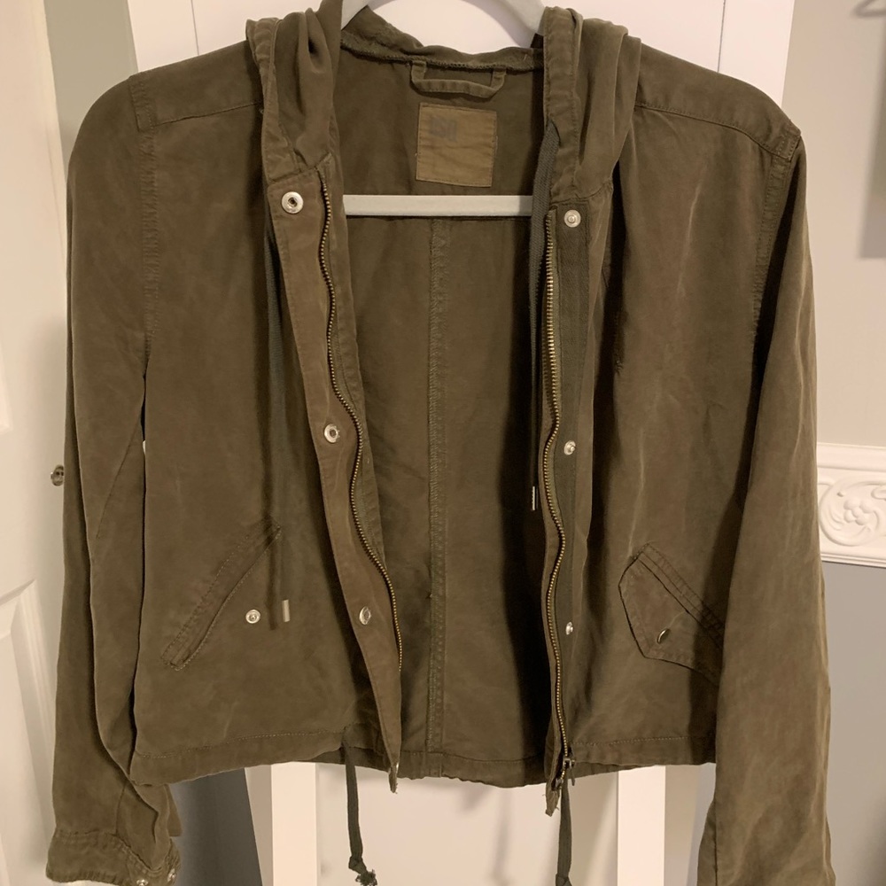 thin green jacket